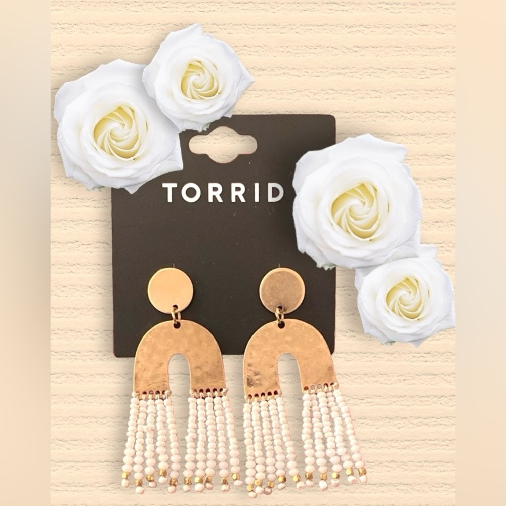 Torrid, Beaded Arch Statement Earrings - NWT